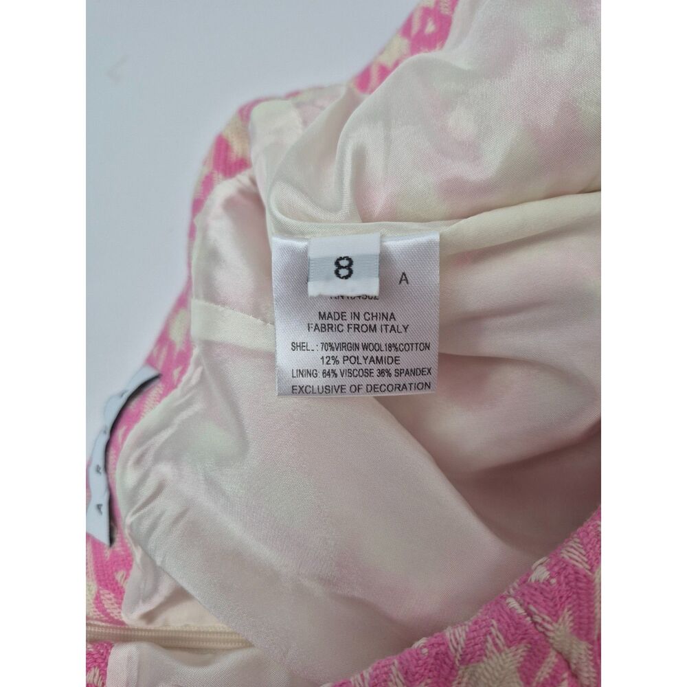Area Women's Pink Houndstooth Slit Mini Skirt Size 8 - Picture 4 of 4
